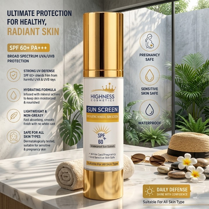 Highness Cosmetics Hydrating Mineral Sunscreen SPF 60 Plus PA